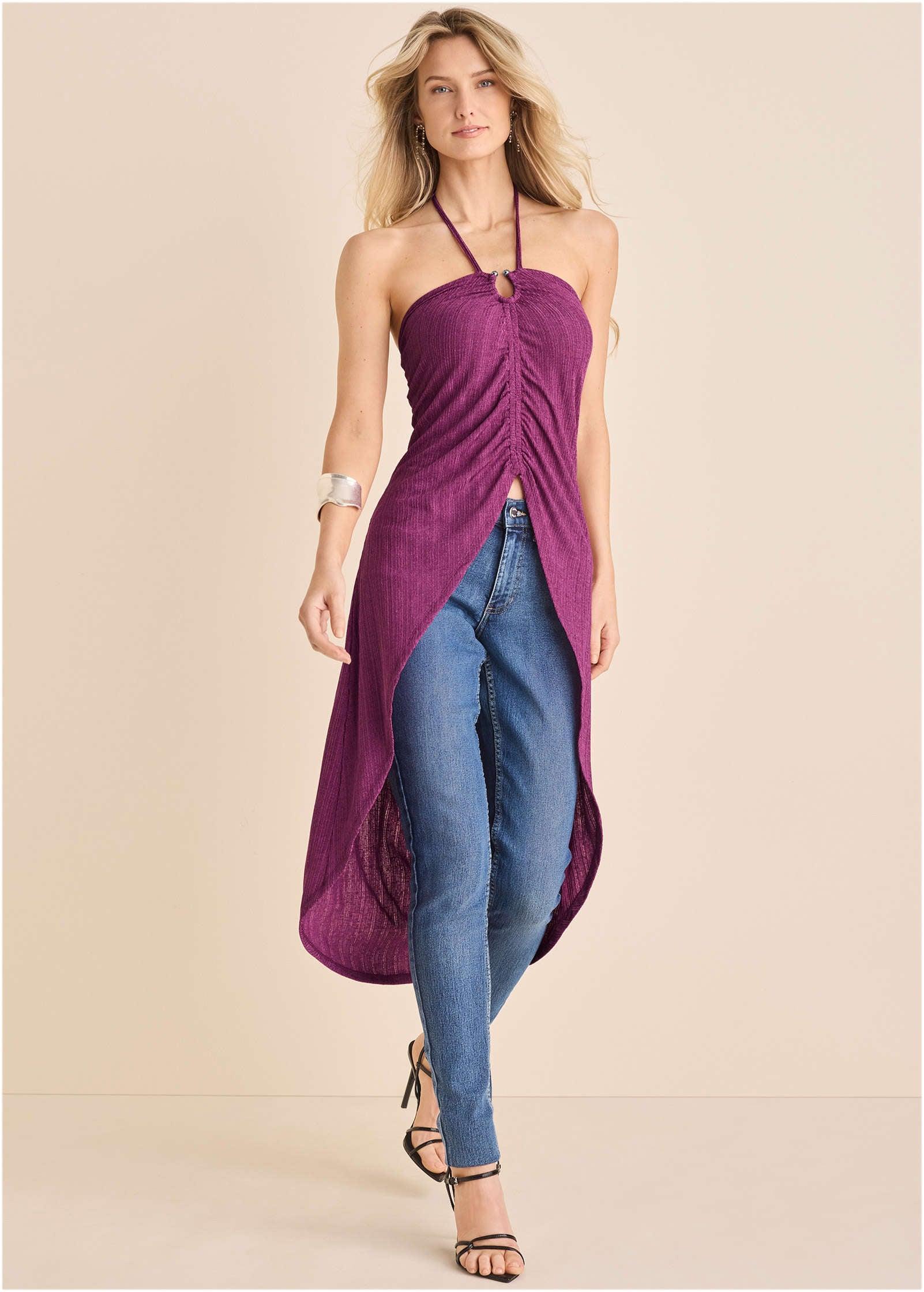 Gathered Maxi Top - Cattleya Orchid Product Image