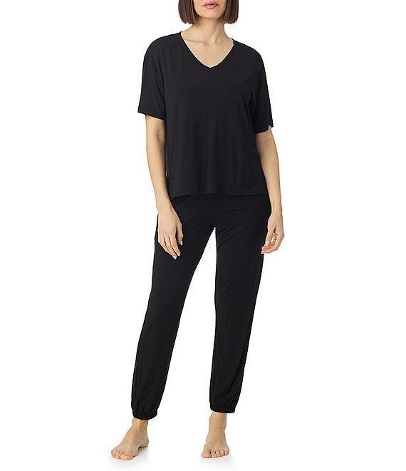 Donna Karan Short Sleeve V-Neck Soft Solid Knit Coordinating Lounge Top Product Image