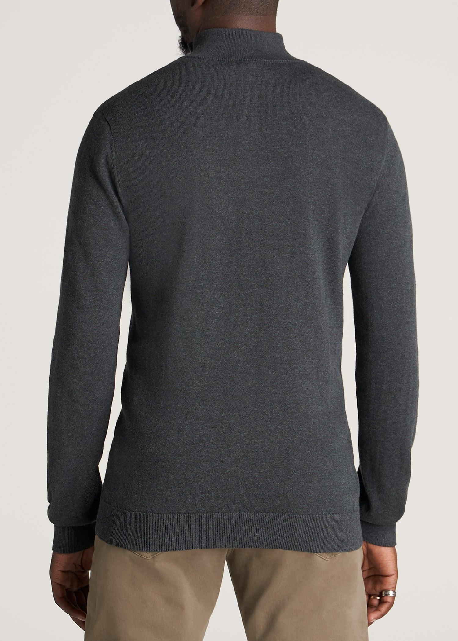 Everyday Quarter-Zip Tall Men's Sweater in Charcoal Mix Product Image