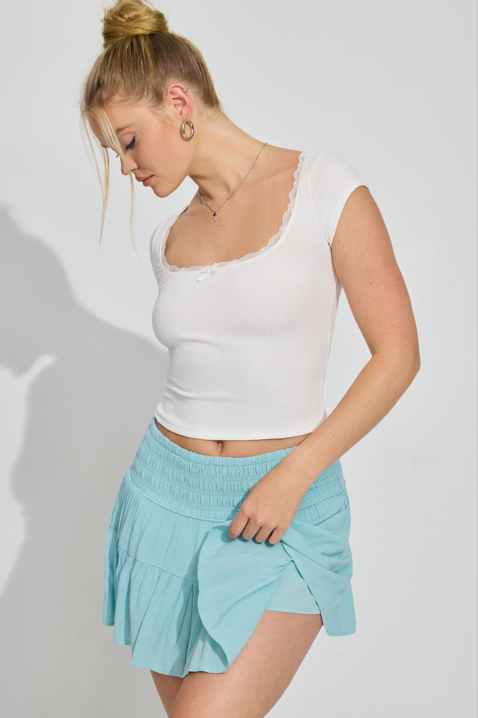 Smocked Mini Skort Product Image