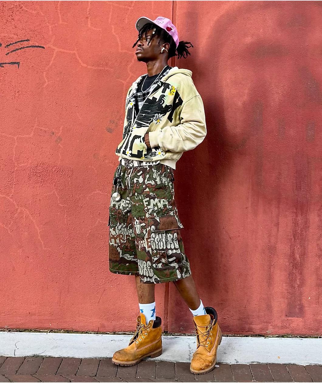 Empyre Handstyle Camo Ultra Loose Cargo Skate Shorts Product Image