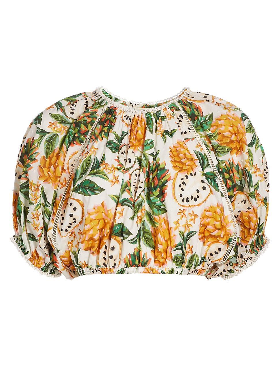 Womens Biriba Fruit Puff-Sleeve Crop Top Product Image