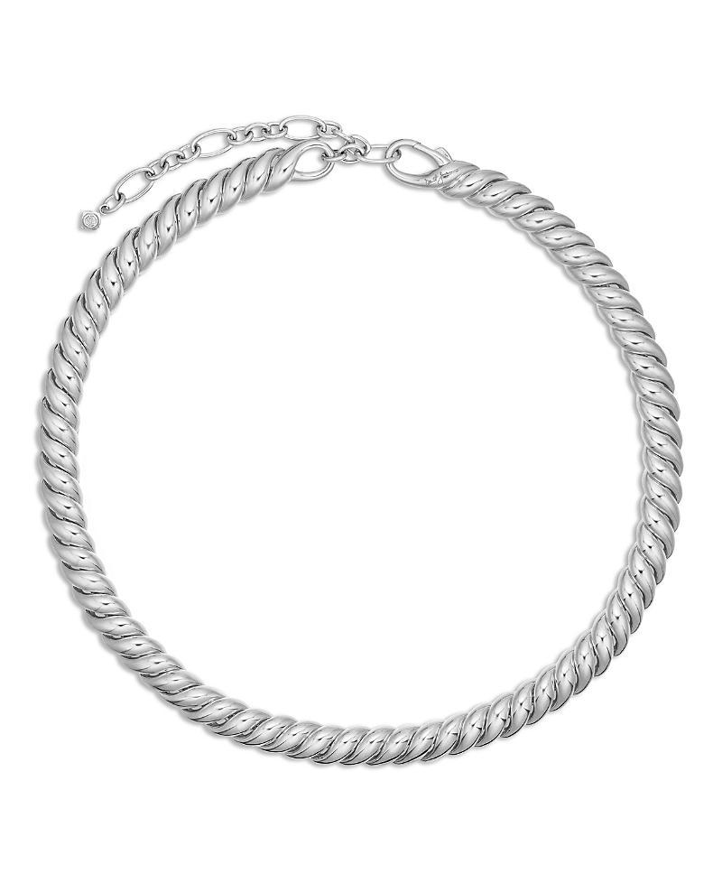 Womens Sculpted Cable Necklace in Sterling Silver, 8.5MM Product Image