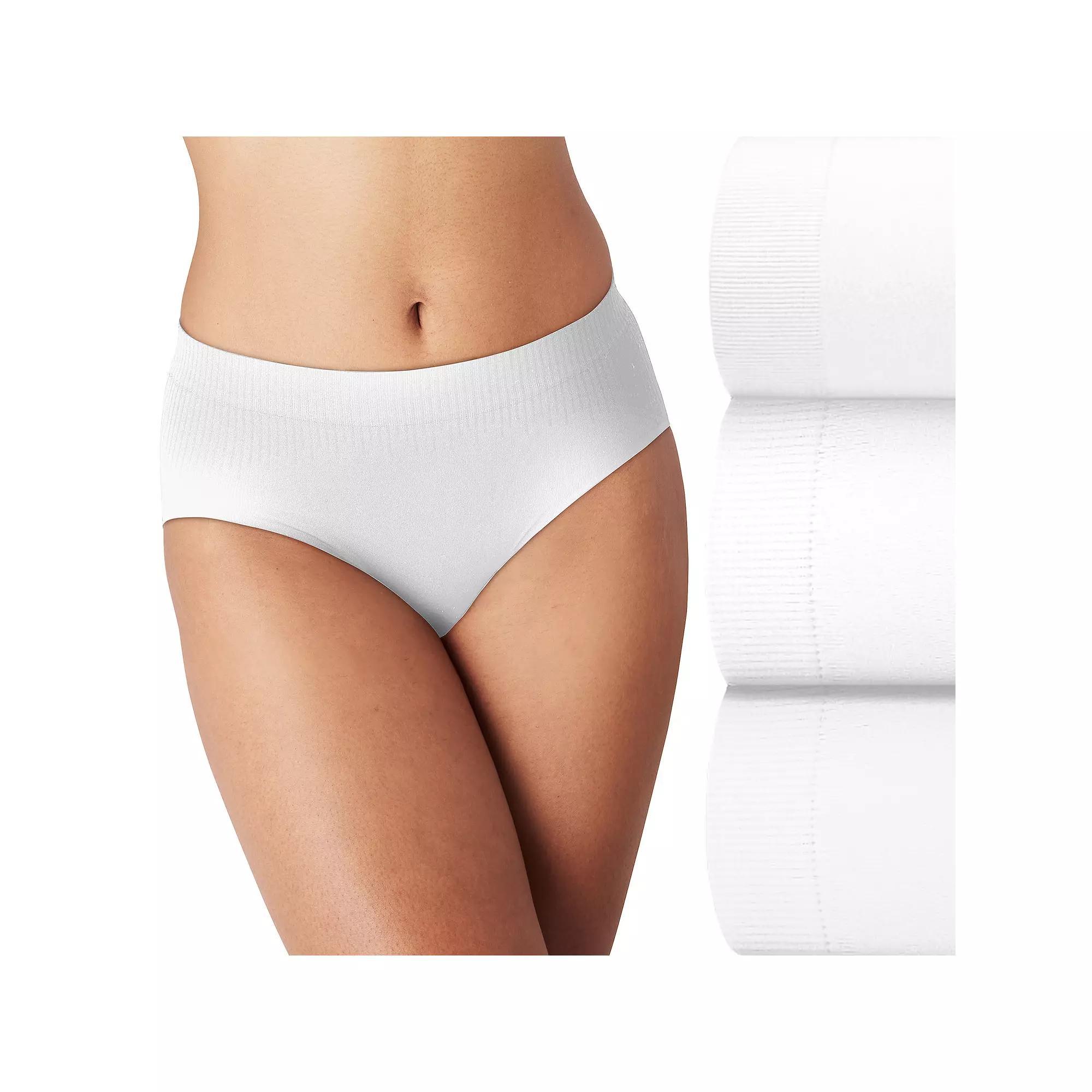 Bali Comfort Revolution 3-Pack Modern Seamless Brief Underwear DFMSB3, Women's, Size: 6, White White White Product Image