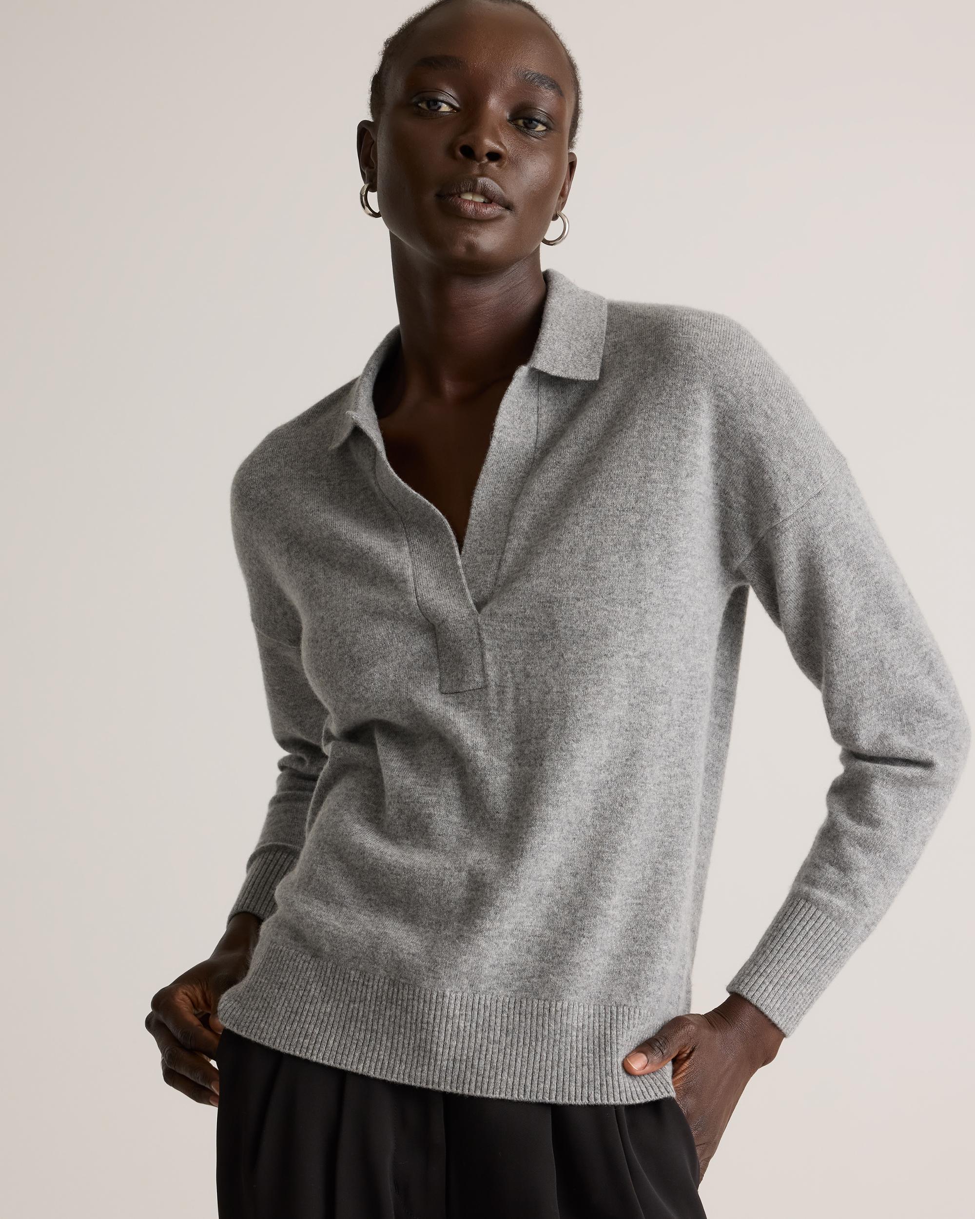 Quince | Women's Mongolian Cashmere Polo Sweater Size XL Product Image