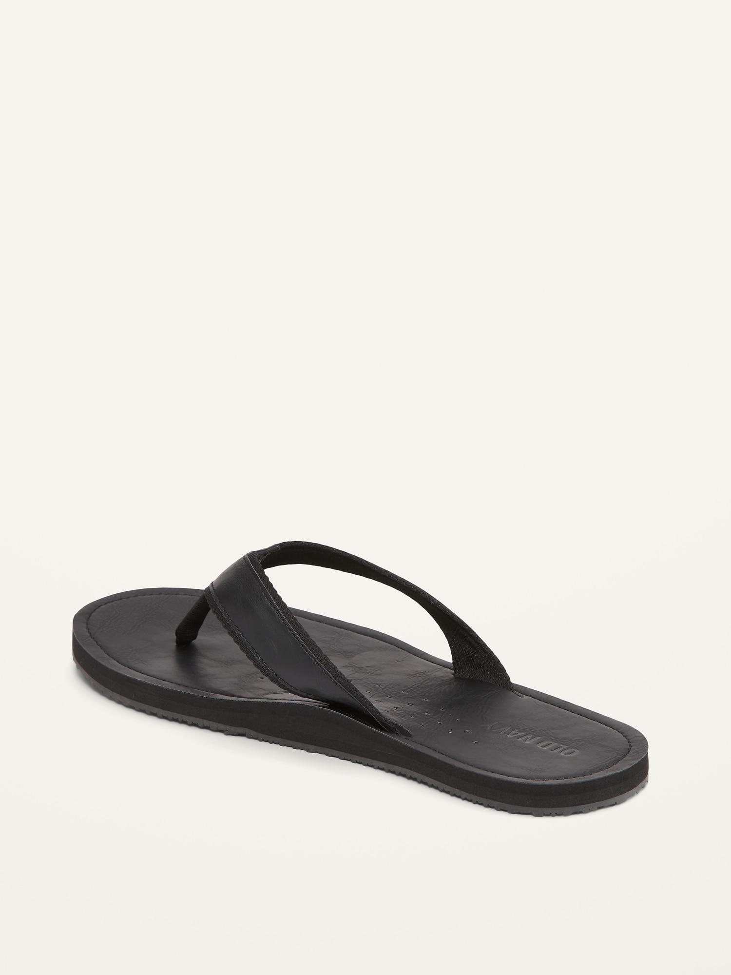 Faux-Leather Flip-Flop Sandals for Men Product Image