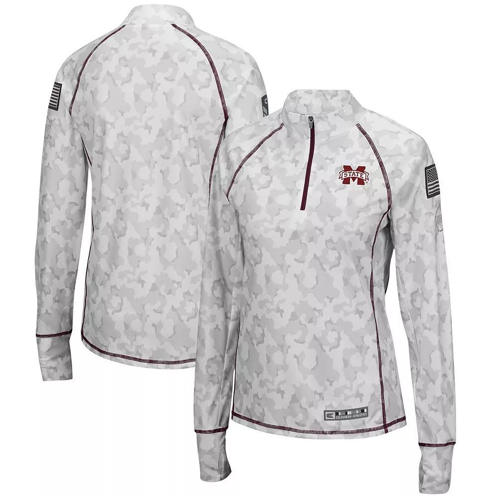 Women's Colosseum Camo Mississippi State Bulldogs OHT Military Appreciation Officer Arctic Lightweight Quarter-Zip Top, Size: 2XL, Mst Green Product Image
