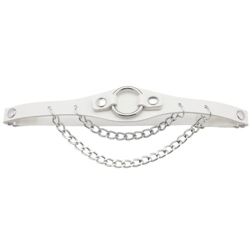 Faux Leather Chained Garter Product Image