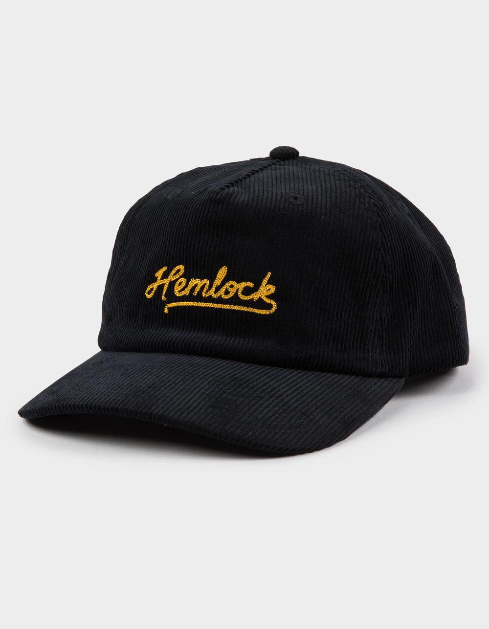 HEMLOCK HAT CO. Wesley 5 Panel Snapback Hat - BLACK Product Image