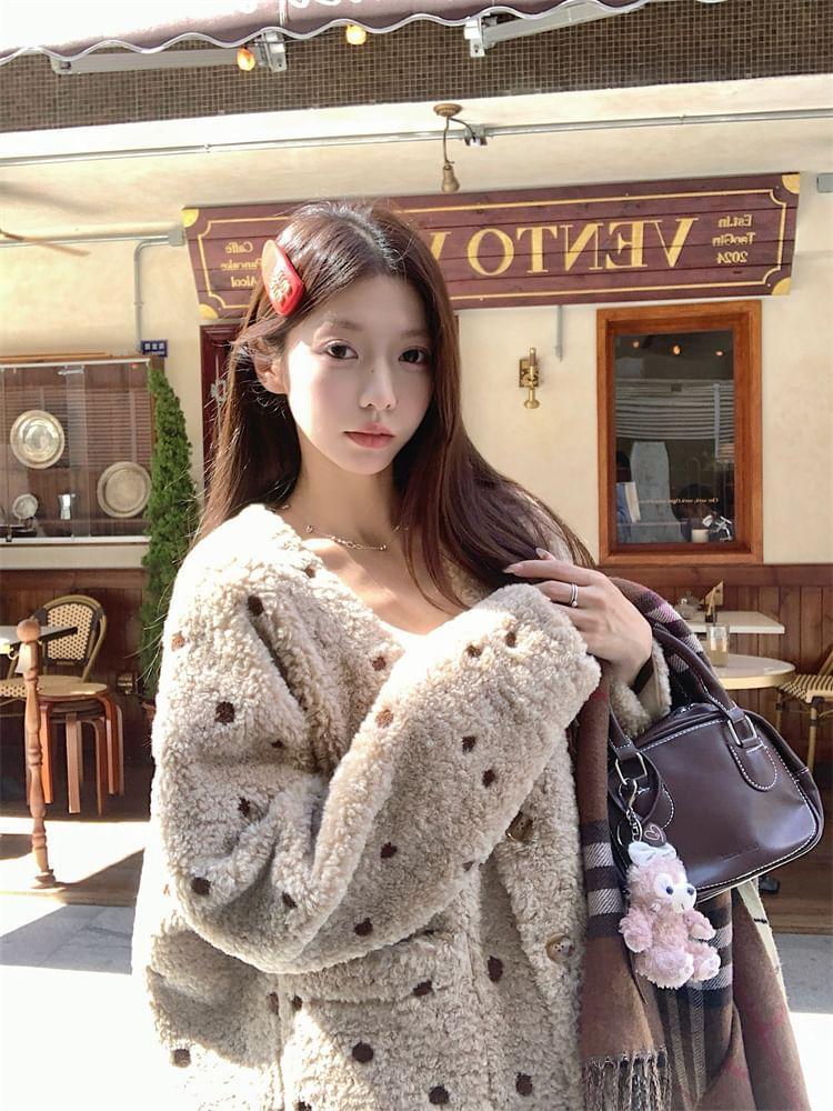 Dotted Faux Shearling Jacket Product Image