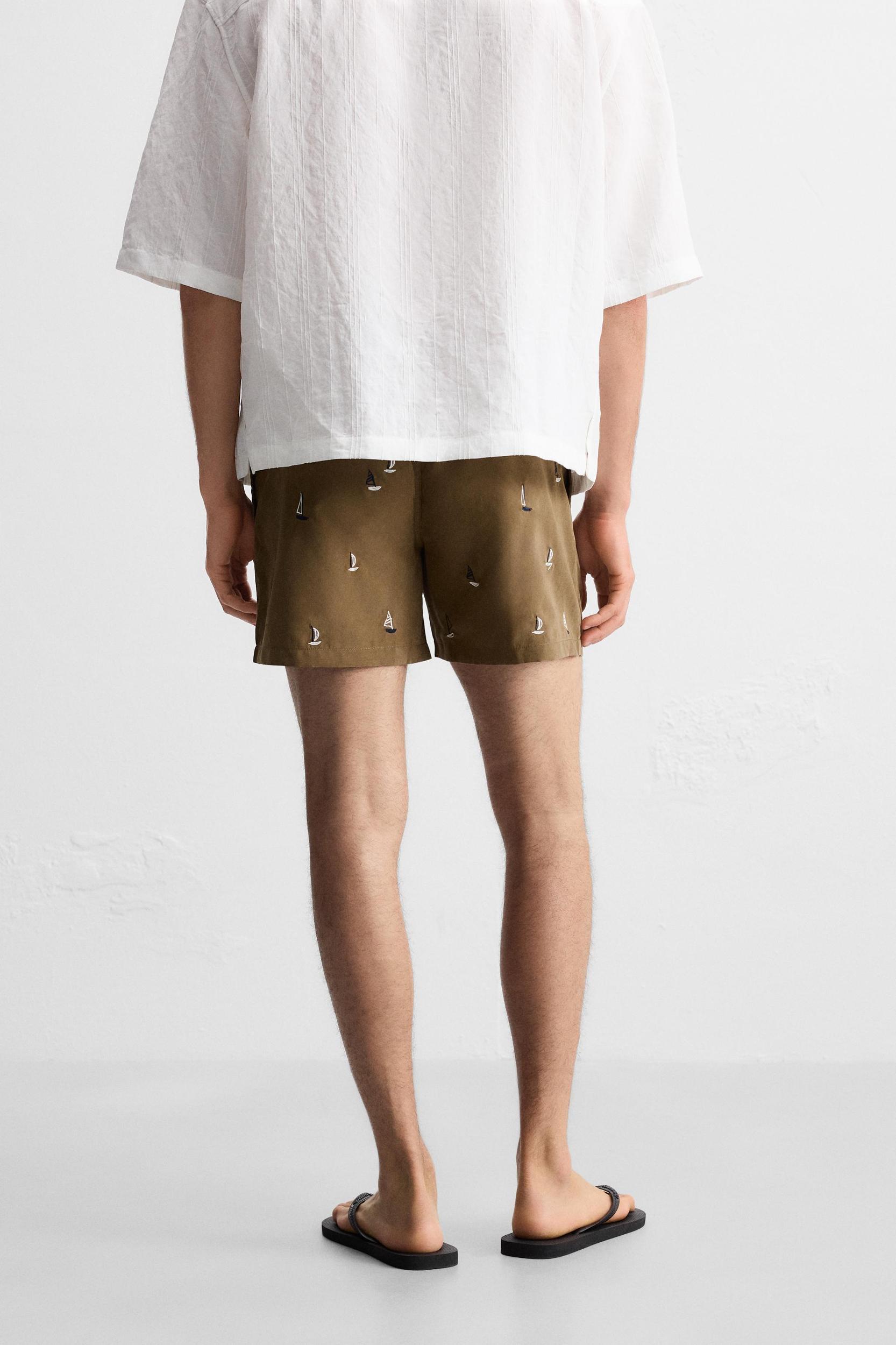 EMBROIDERED MID-LENGTH SWIMSUIT Product Image