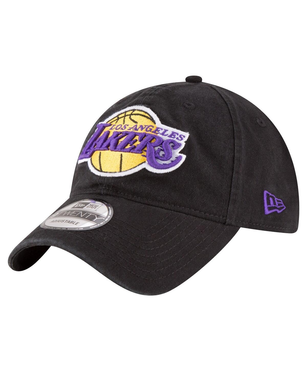 Men's New Era Black Los Angeles Lakers Team 2.0 9TWENTY Adjustable Hat Product Image
