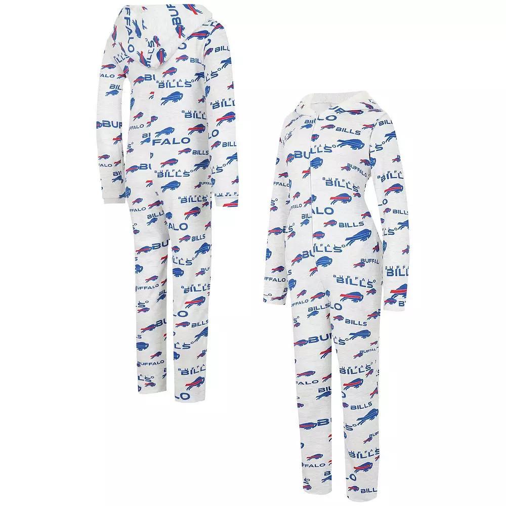 Women's Concepts Sport  Cream Buffalo Bills Docket Hoodie Full-Zip Union Suit, Size: 2XL, Beige Product Image