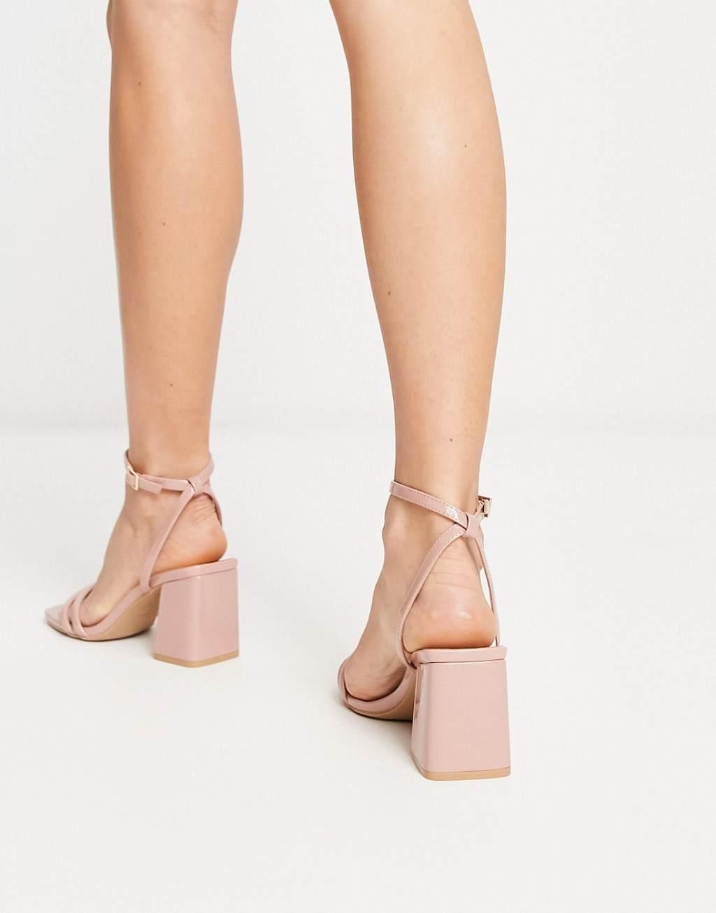 Truffle Collection square toe block heel barely there sandals Product Image