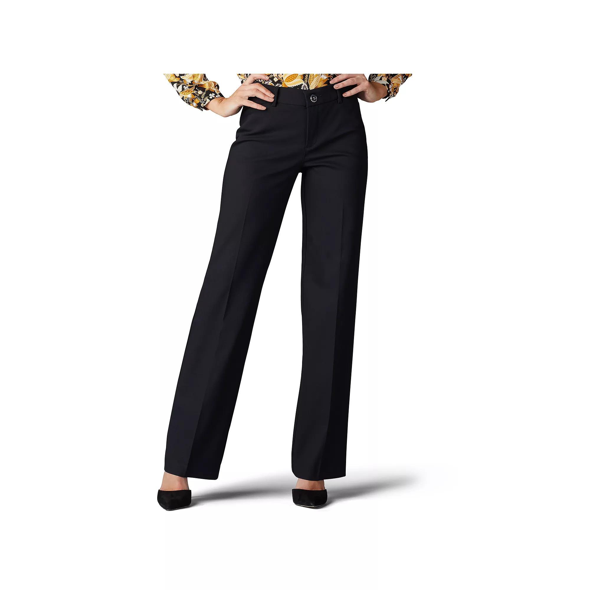 Women's Lee® Flex Motion Trouser Pants, Size: 8 Avg/Reg, Black Product Image