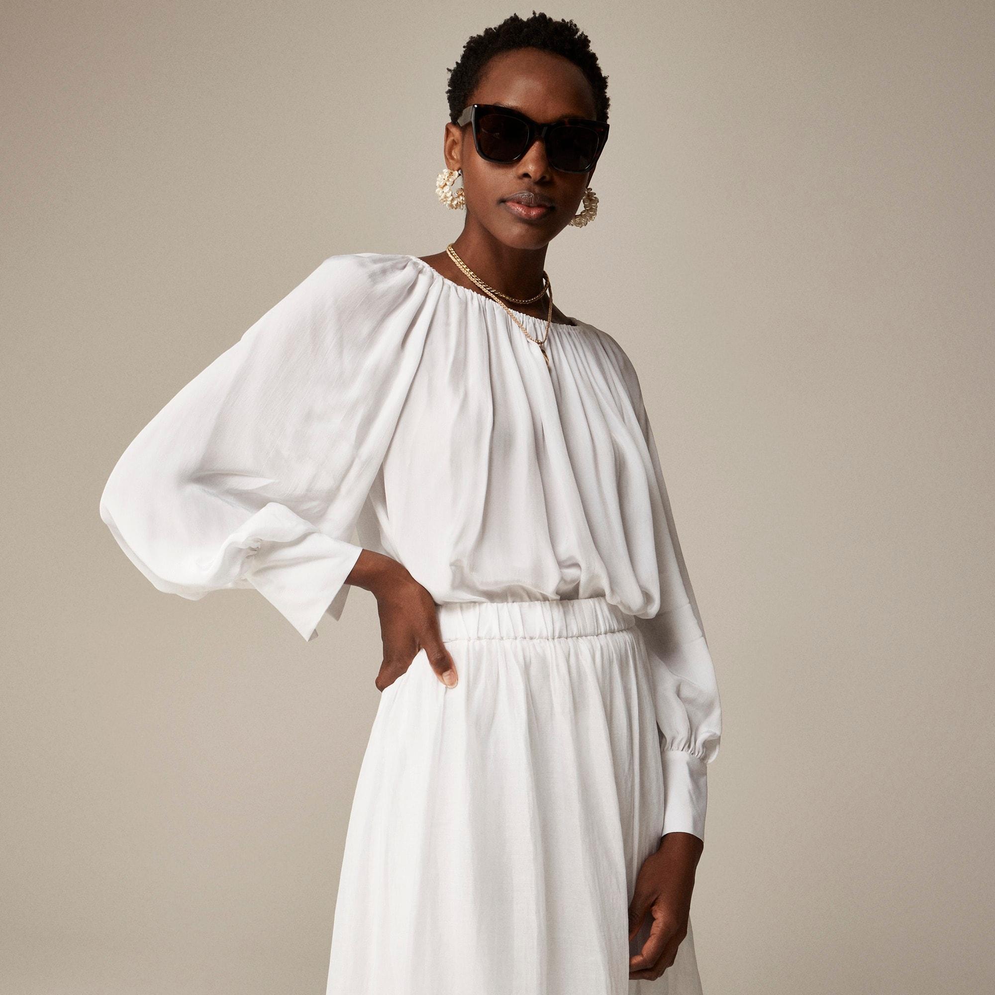 Collection sheer gathered top Product Image