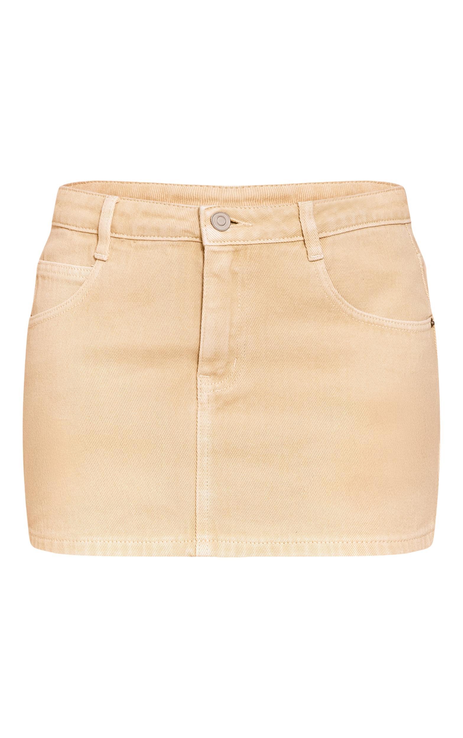 Buttercream Low Waist Denim Mini Skirt Product Image