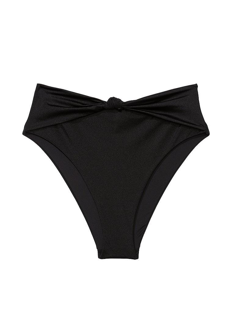 Knotted High-Waist Cheeky Bikini Bottom Product Image
