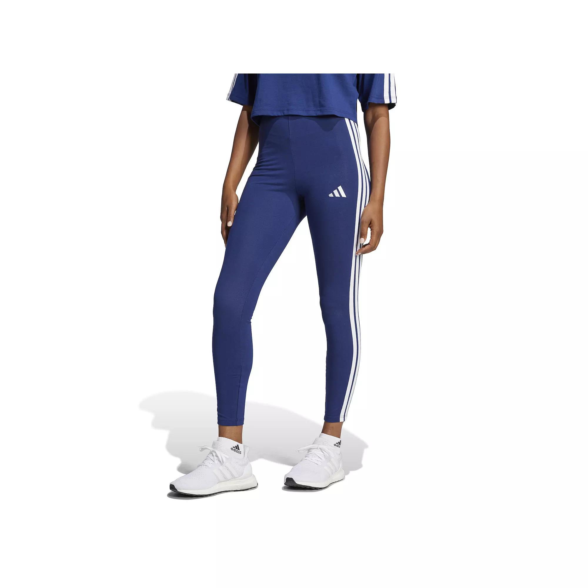 Women's adidas Essentials 3-Stripes Leggings, Size: XXL, Dark Blue Product Image
