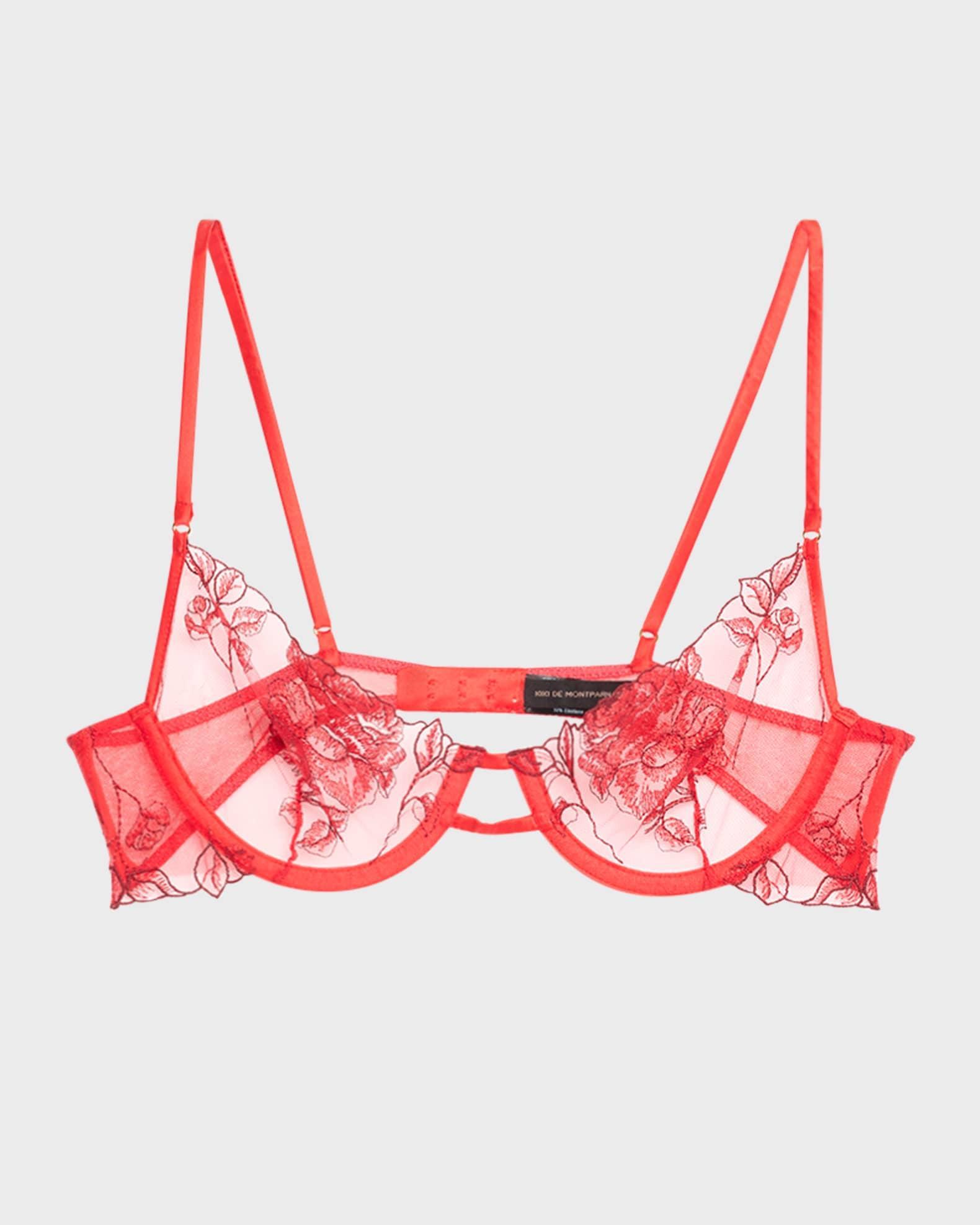Dominique Floral-Embroidered Demi Bra Product Image