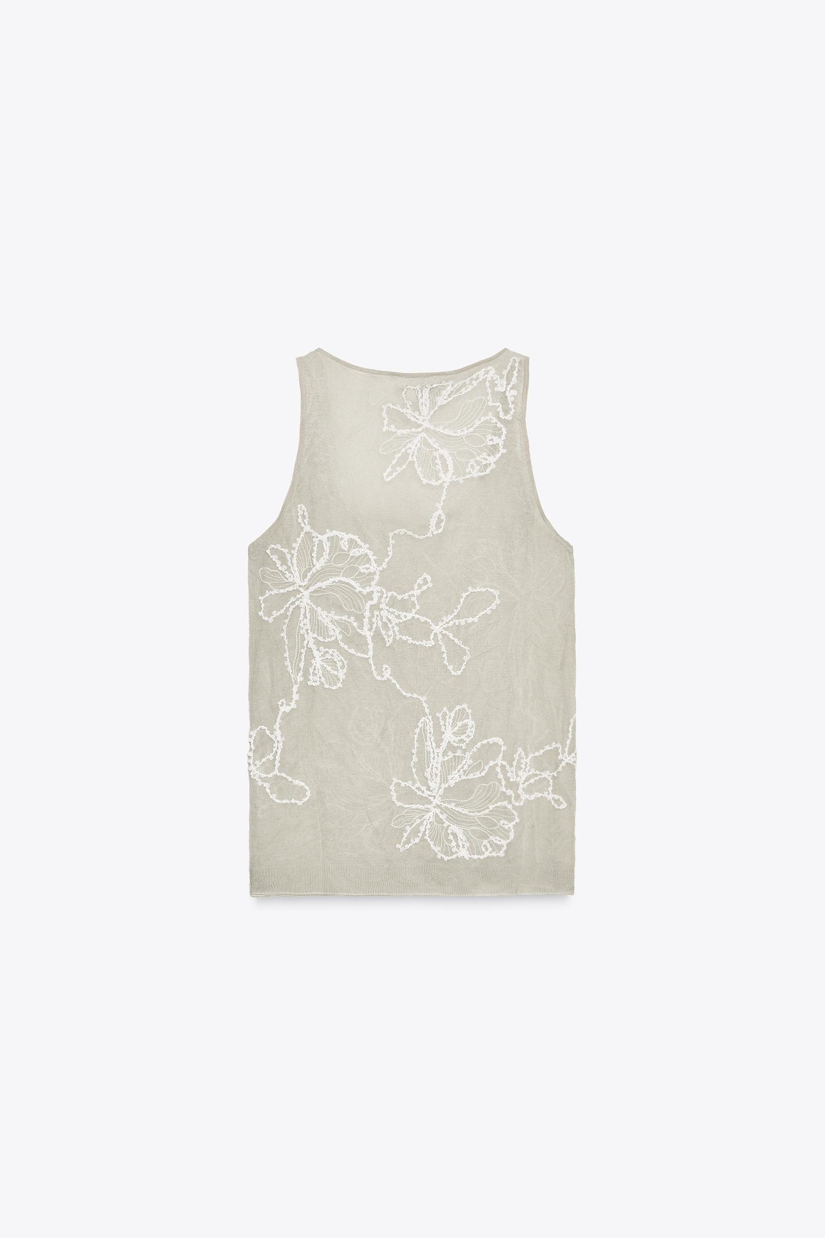 SEMI-SHEER STRUCTURED KNIT TOP Product Image