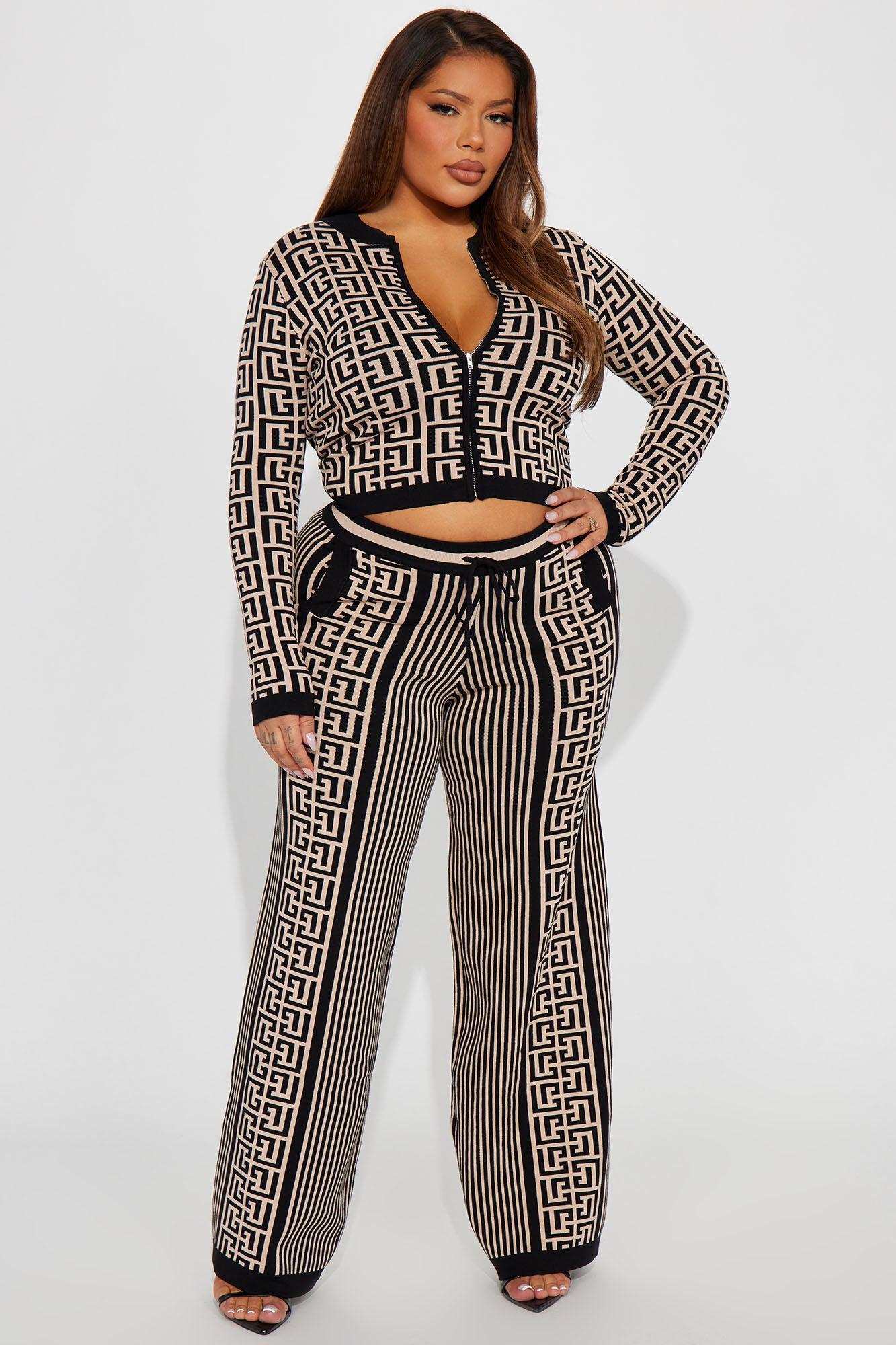 Stay Pretty Sweater Pant Set - Black/combo Product Image