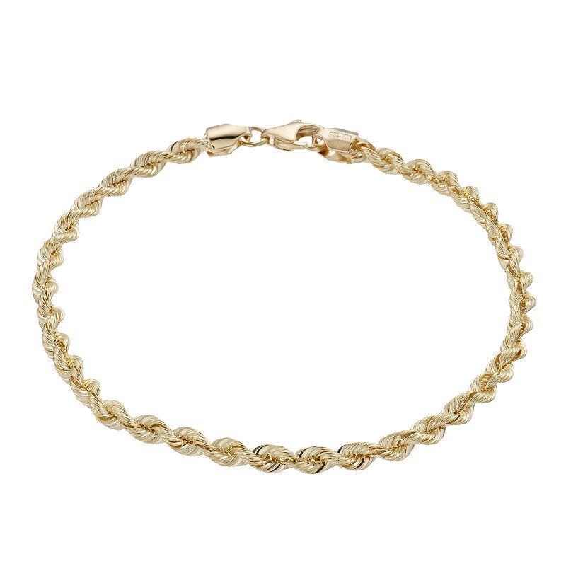 Womens 14K Yellow Gold Rope Chain Bracelet Product Image
