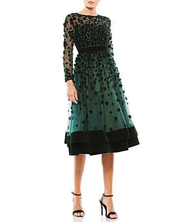 Womens Floral Appliqu Tea Dress Product Image