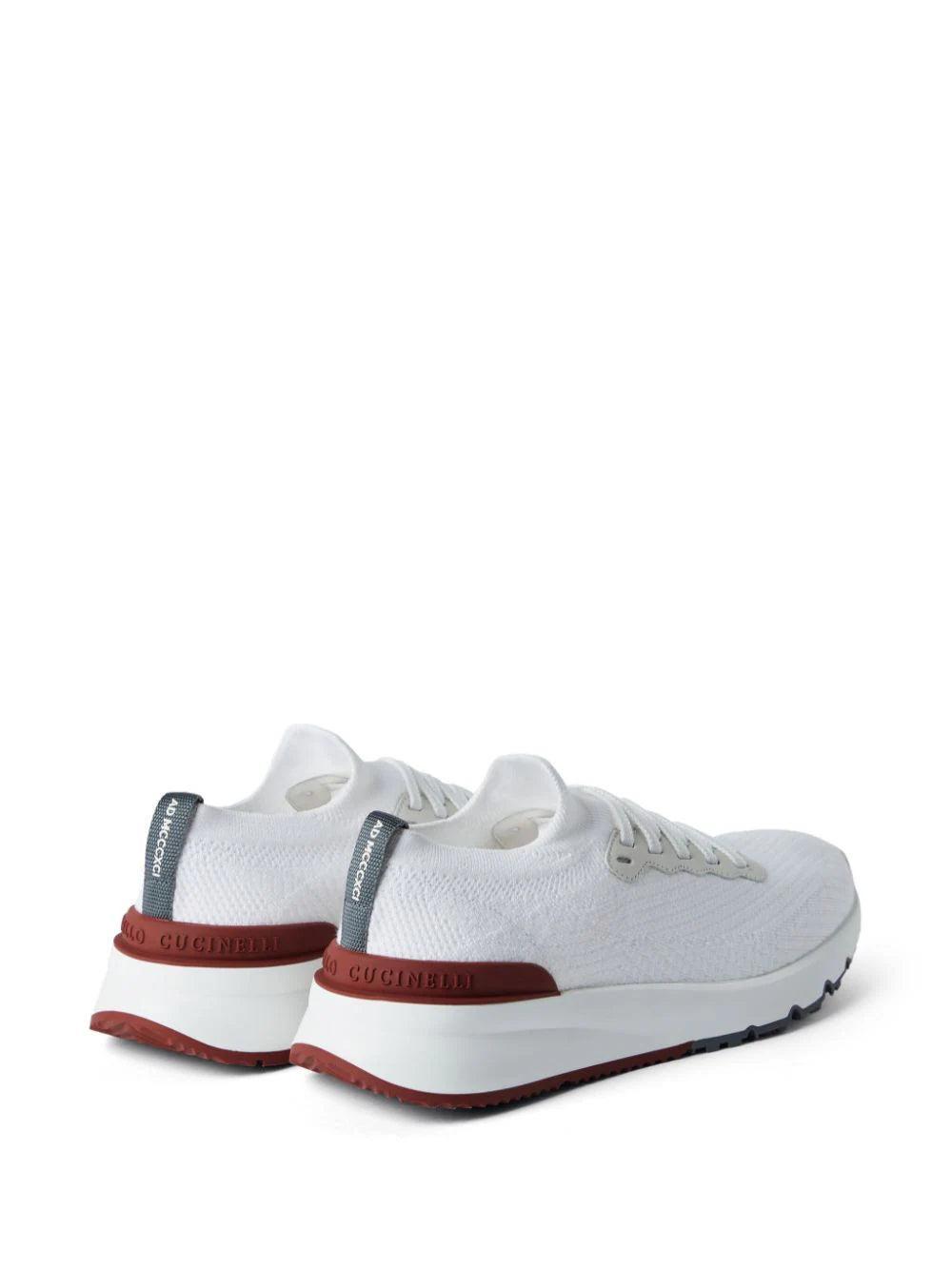 BRUNELLO CUCINELLI Cotton Knit Runners In White Product Image