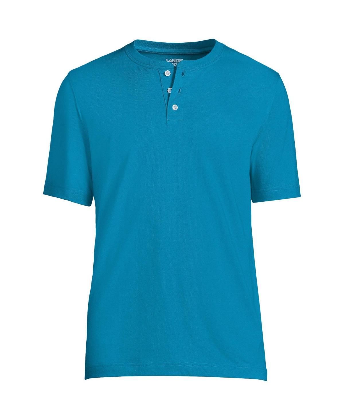Men's Lands' End Classic-Fit Super-T Henley, Size: Medium, Gray Grey Product Image