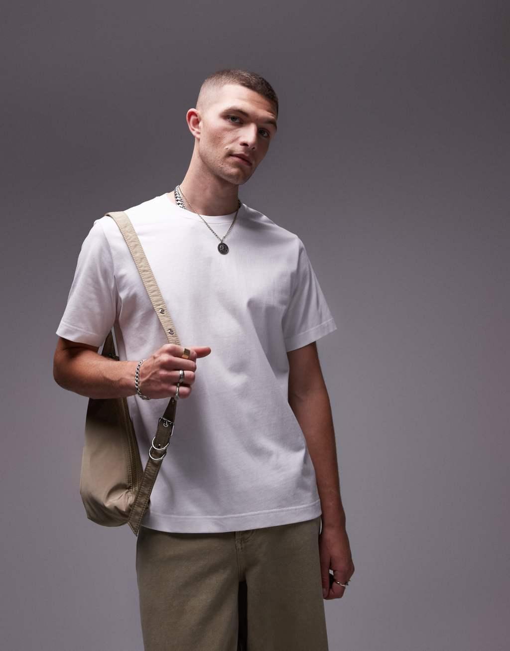 ARKET midweight jersey t-shirt in white Product Image