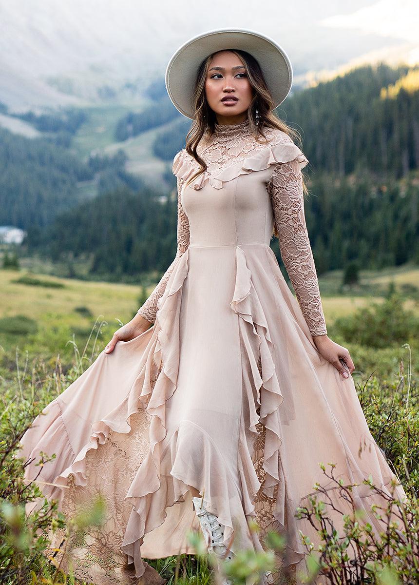 Sveta Maxi Dress in Light Taupe Female Product Image