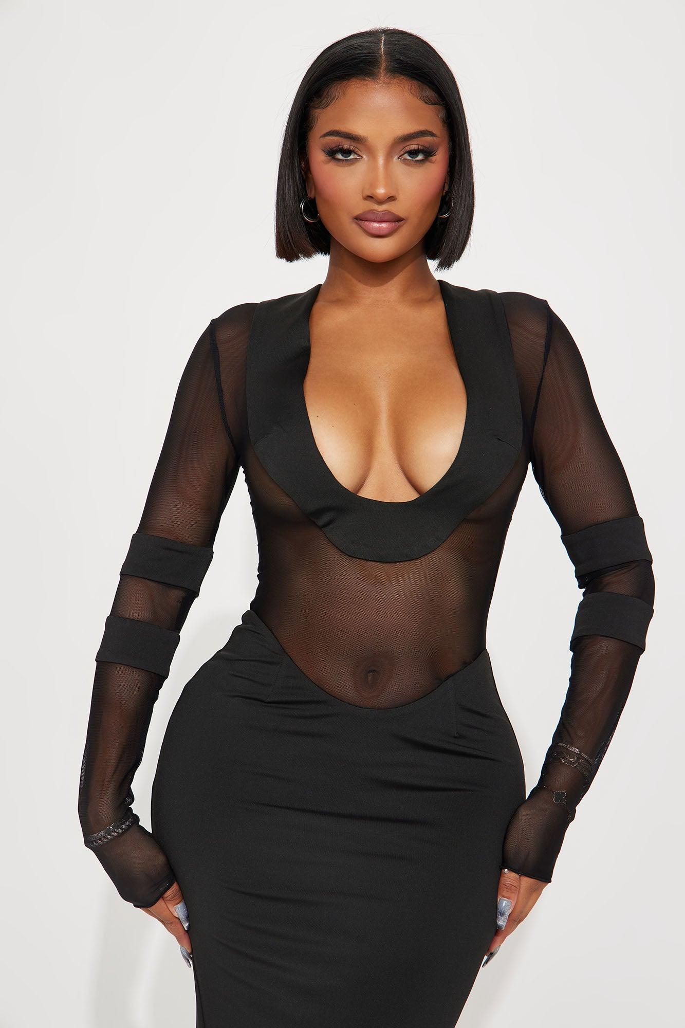 Kendra Sheer Gown - Black Product Image