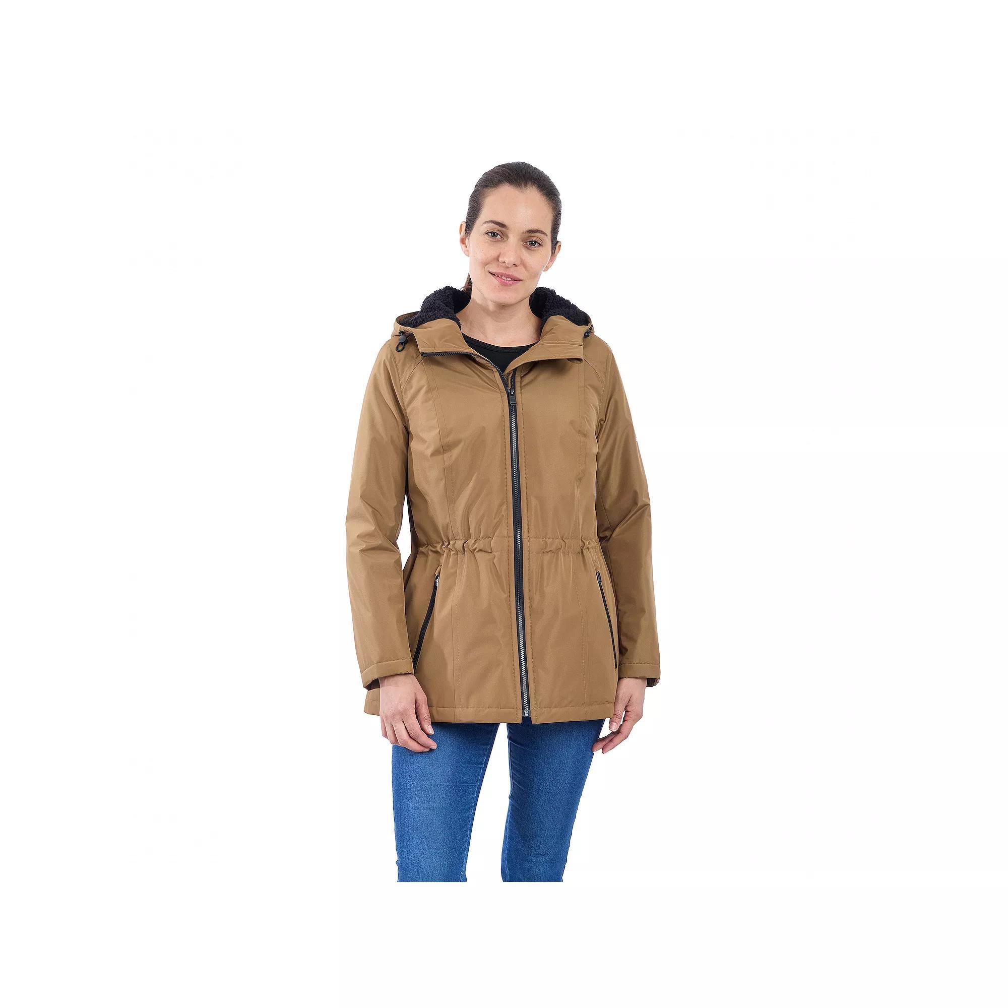 Women's London Fog Zip-Front Rain Anorak Jacket, Size: Small, Green Product Image