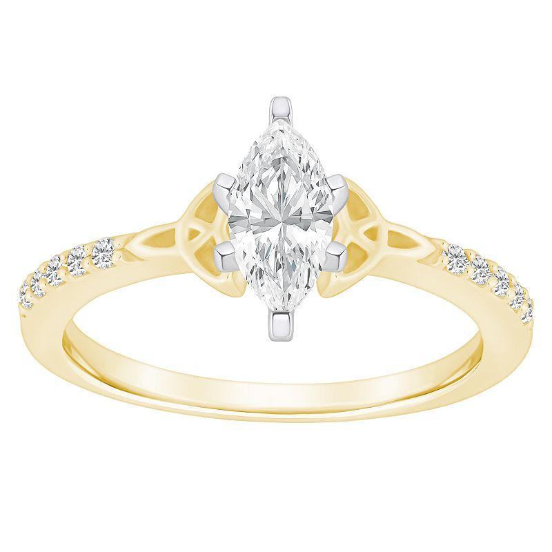 Alyson Layne 14k Gold 1/2 Carat T.W. Diamond Marquise Engagement Ring, Women's, Size: 9.50, Two Tone Gold Product Image