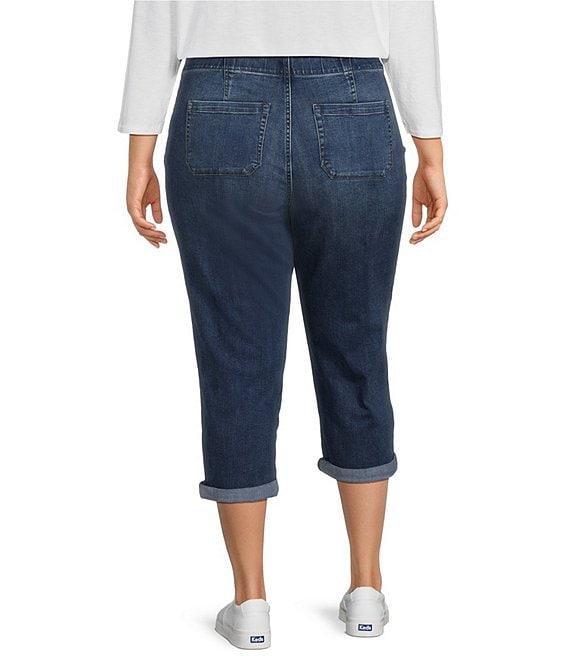 Westbound Plus Size the HIGH RISE fit Crop Pull-On Denim Jeans Product Image