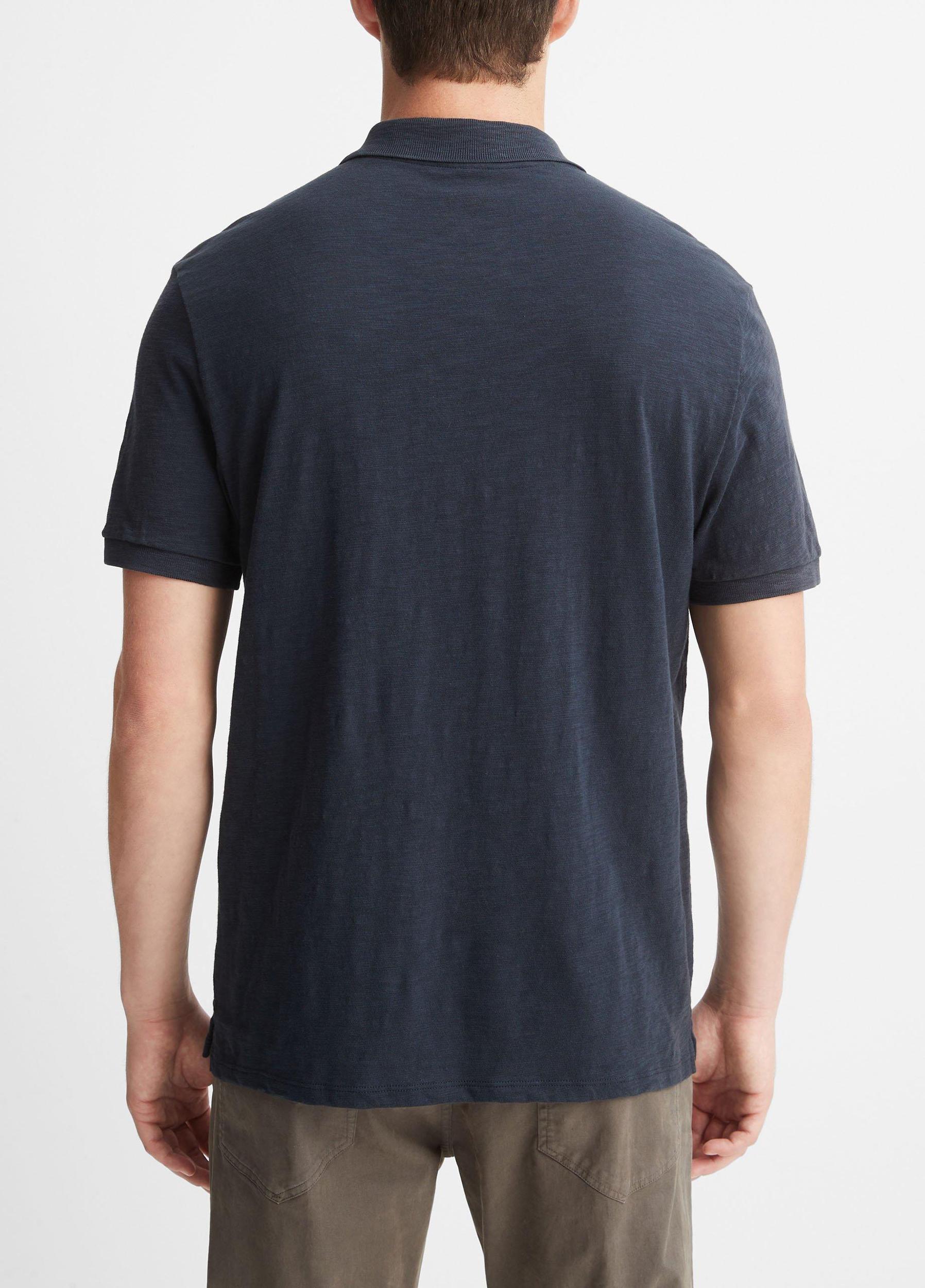 Mens Classic Slub Polo Shirt, Black, Size L Vince Product Image