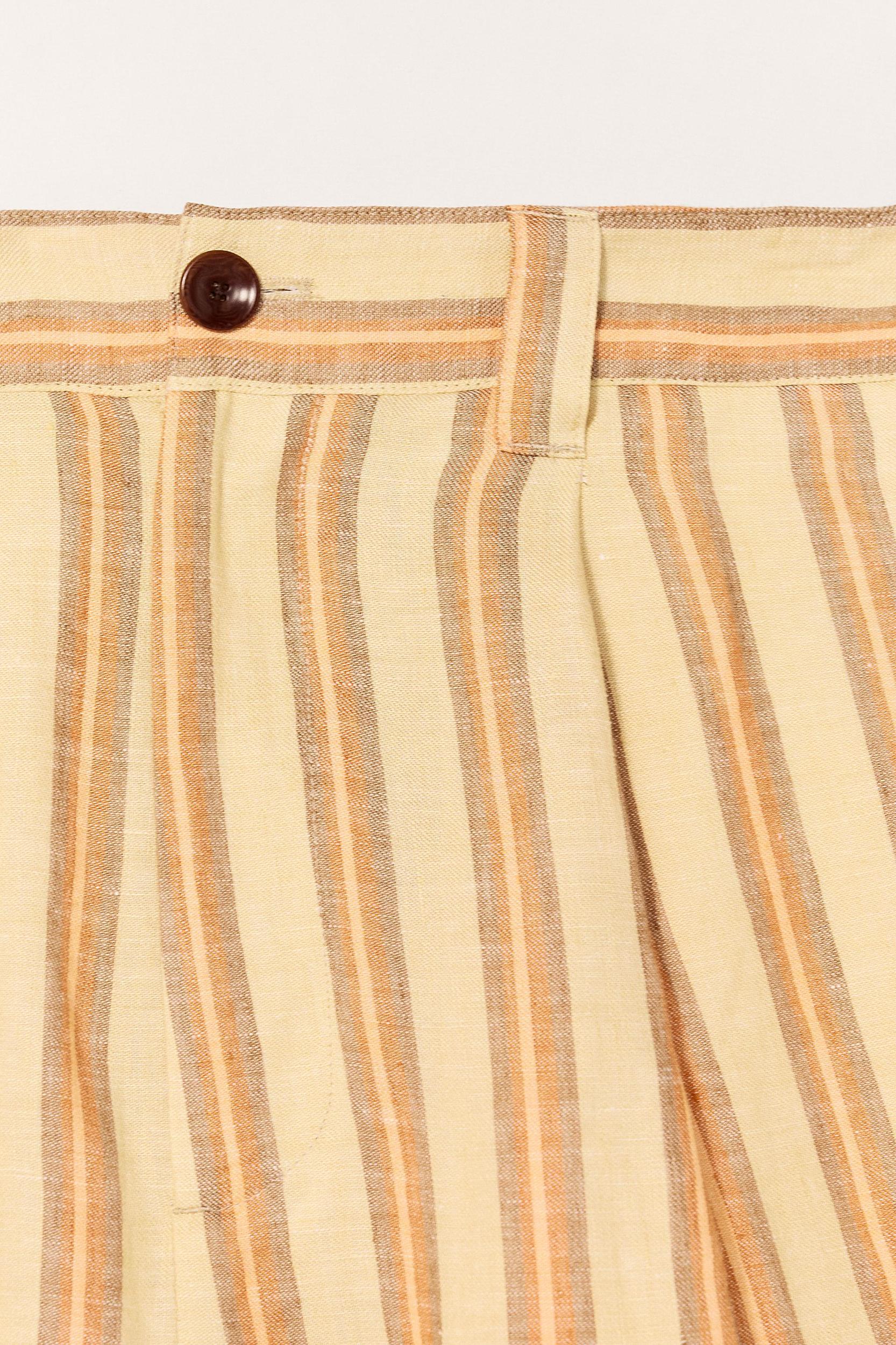 LIMITED EDITION STRIPED LINEN BERMUDA SHORTS Product Image