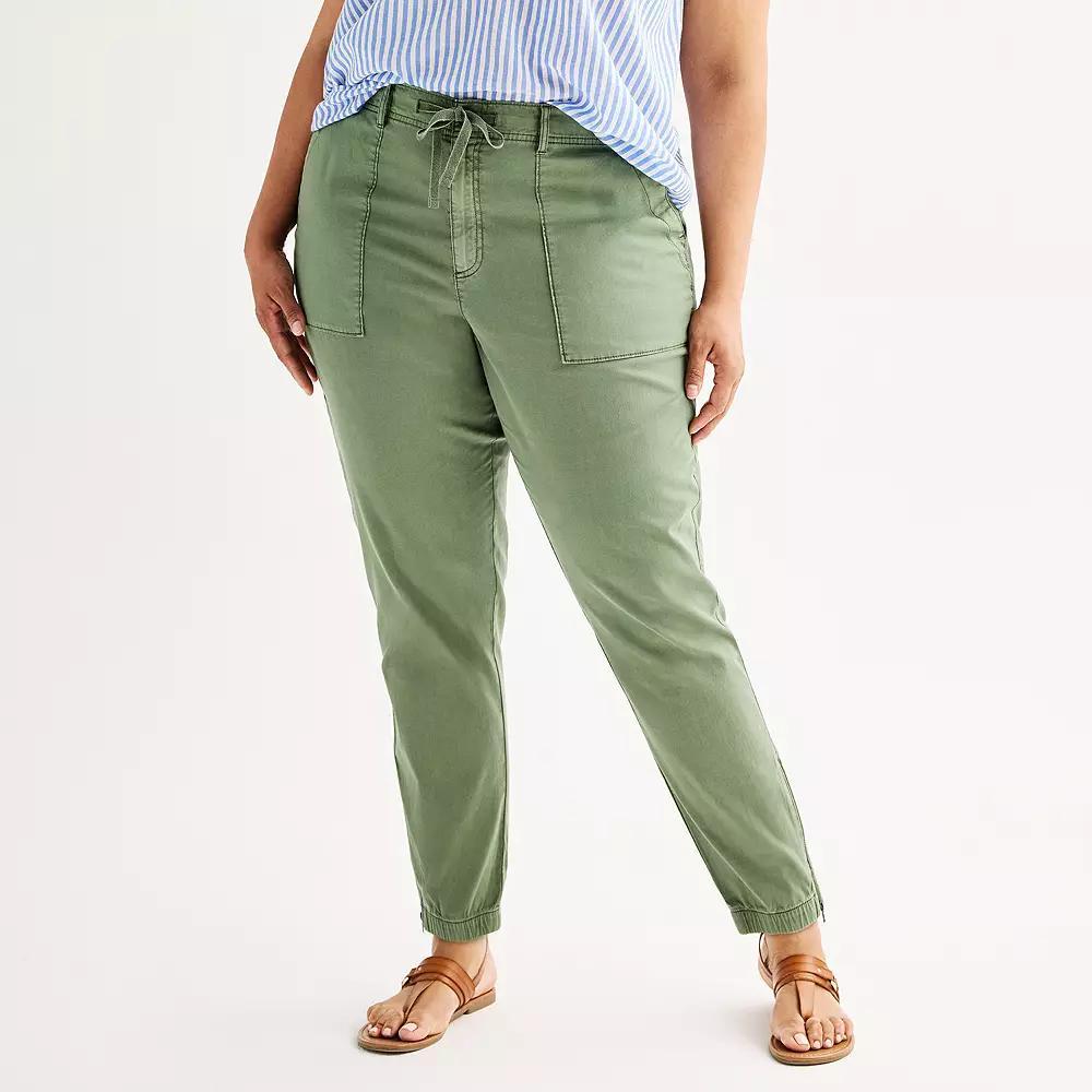 Plus Size Sonoma Goods For Life® Core Utility Jogger Pants, Women's, Size: 4XL, Purple Bouquet Product Image