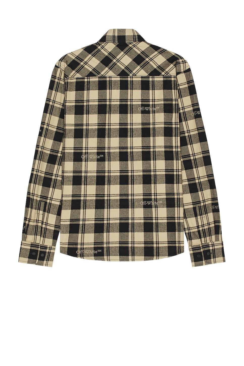 OFF-WHITE Check Flannel Shirt in Black Product Image