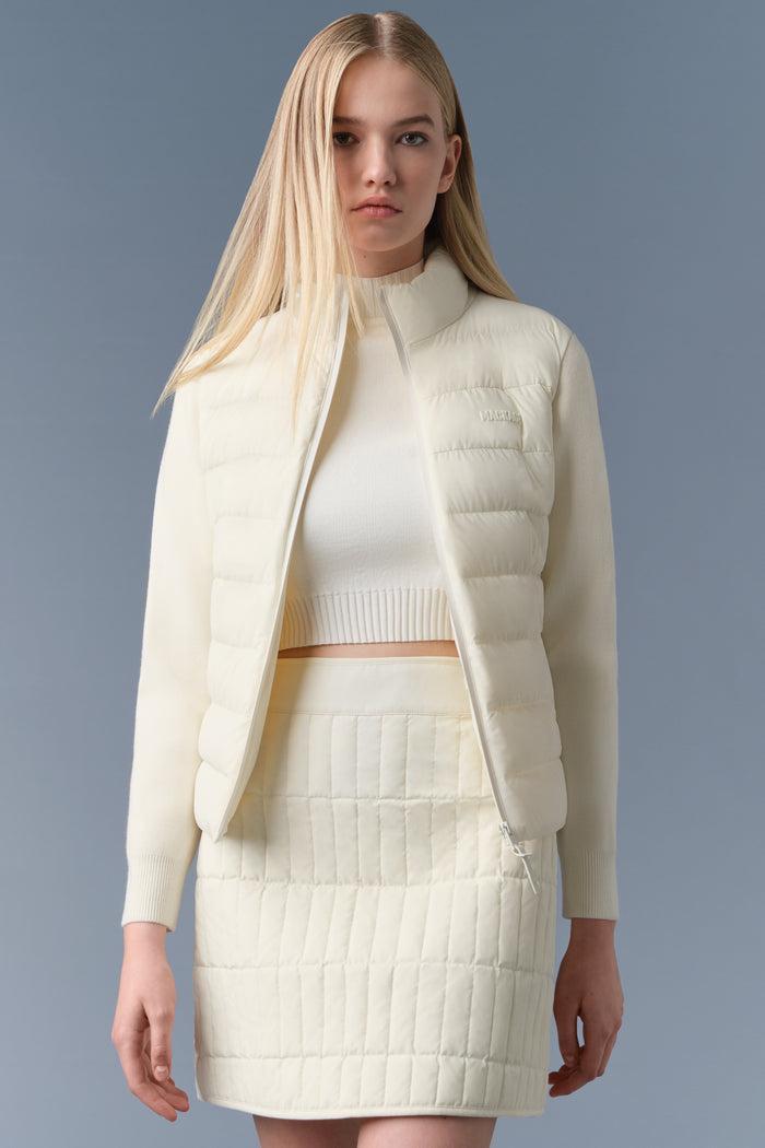 Mackage Womens Oceane-City Light Down Mixed-Media Jacket - Cream Product Image