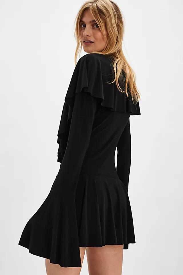 Norma Kamali Deep V Ruffle Dress Product Image