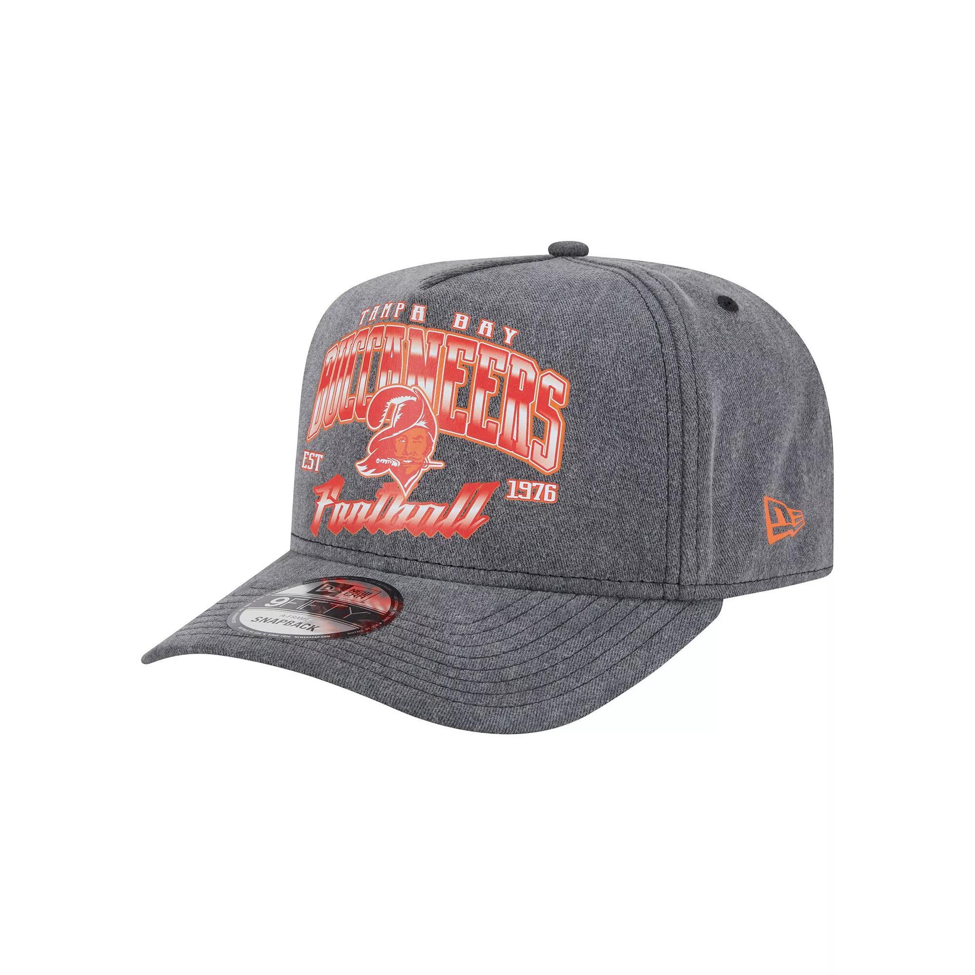 Men's New Era  Black Tampa Bay Buccaneers Throwback Washed A-Frame 9FIFTY Snapback Hat Product Image
