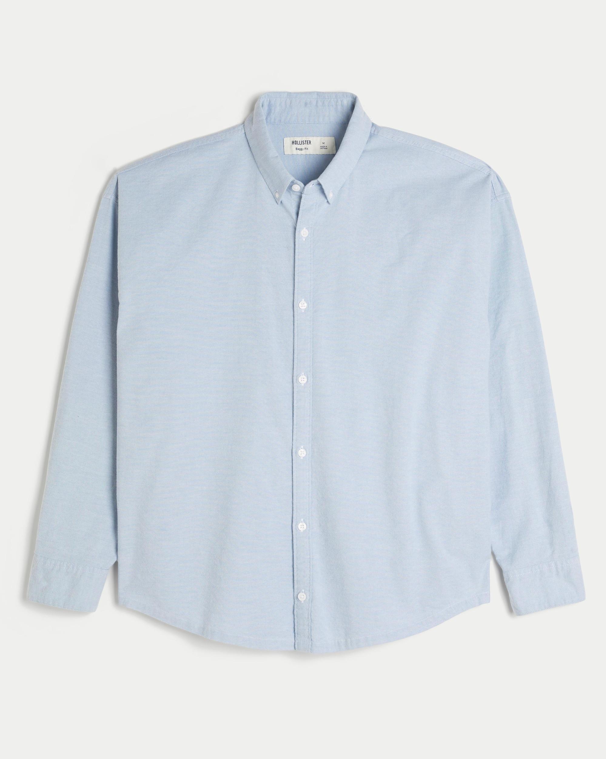 Long-Sleeve Baggy Oxford Shirt Product Image