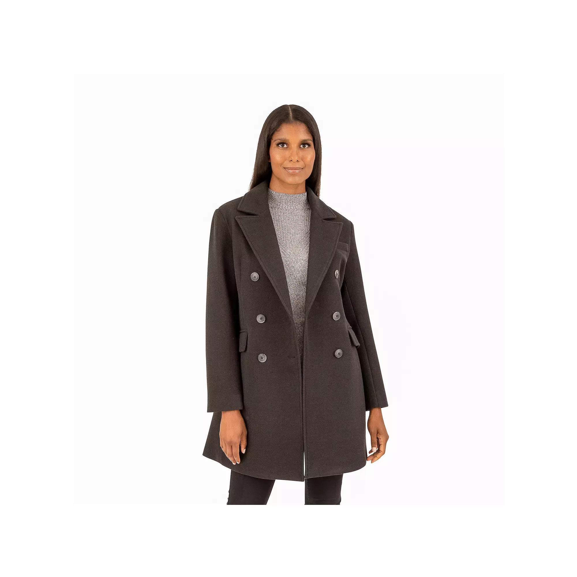 Women's Fleet Street Faux Wool Melange Coat, Size: Small, Light Gray Product Image
