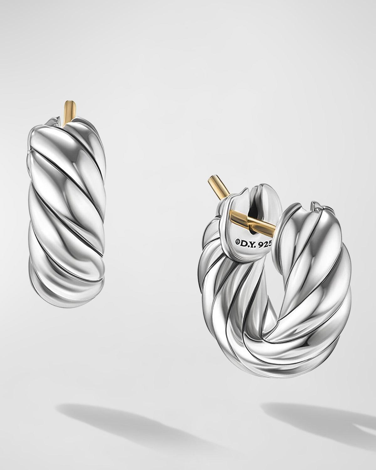 David Yurman Sculpted Cable Hoop Earrings in Sterling Silver Product Image