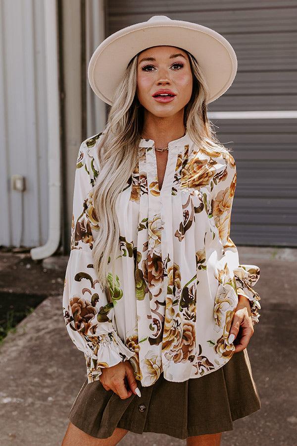 Simply Flourishing Shift Top In Ivory Product Image