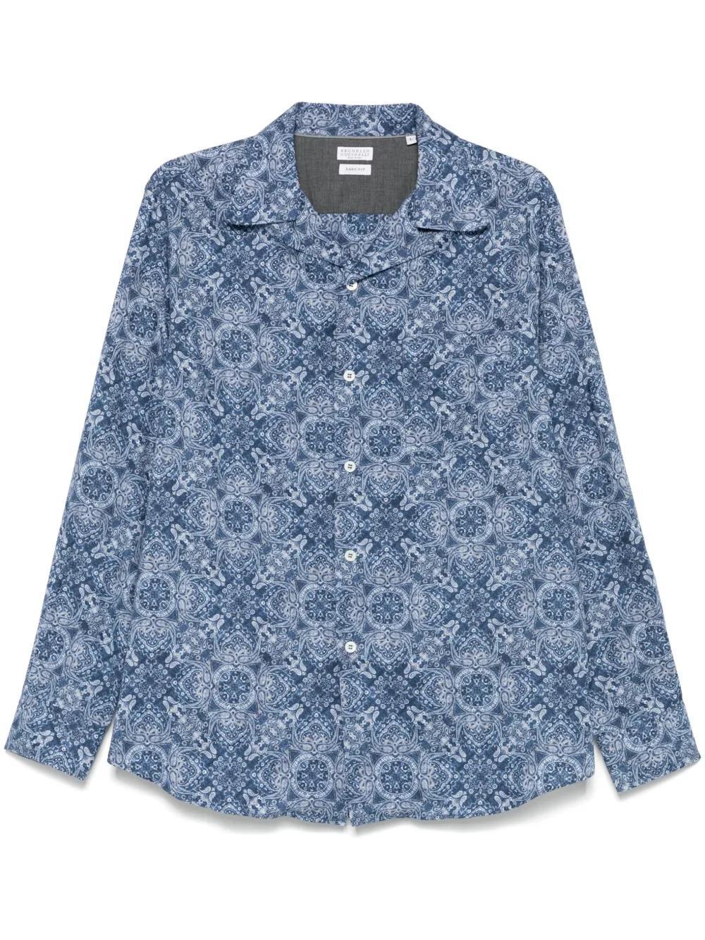 BRUNELLO CUCINELLI Paisley-print Shirt In Blue Product Image
