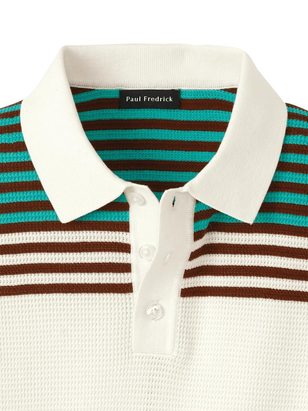 Cotton Three Button Polo - Multi Product Image