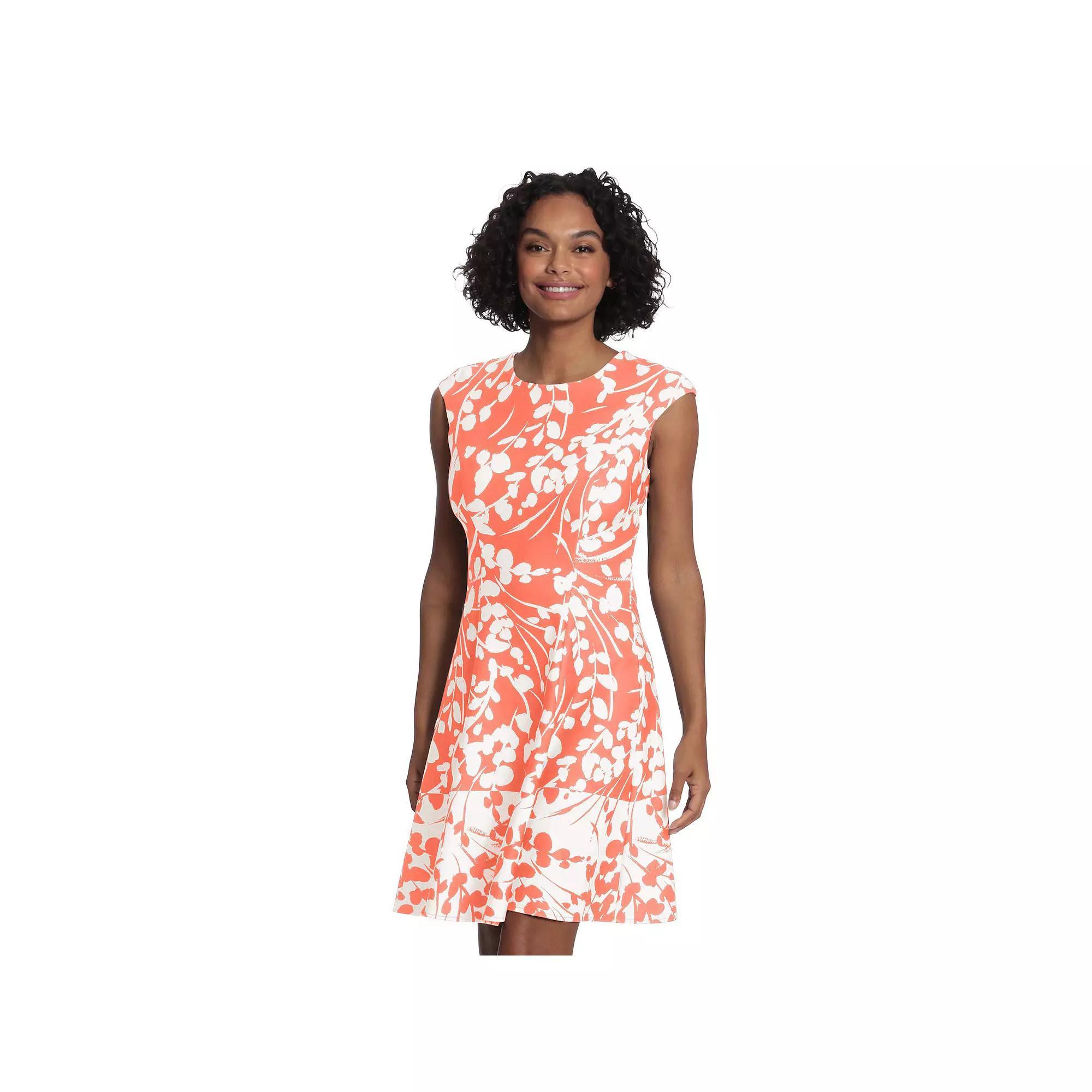 Womens London Times Cap Sleeve Fit & Flare Dress Product Image